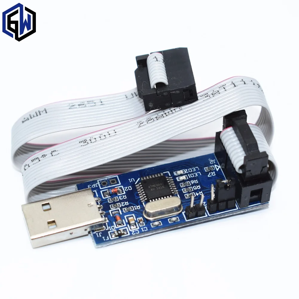 

1pc USBASP USBISP AVR Programmer USB ISP USB ASP ATMEGA8 ATMEGA128 Support Win7 64K