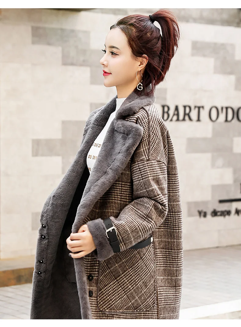 Высококачественное Брендовое элегантное клетчатое шерстяное пальто, весеннее зимнее пальто, женское теплое шерстяное пальто в стиле пэчворк