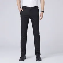 Формальные мужские брюки, летние, большие размеры, прямые, обычные, 95% хлопок, повседневные брюки