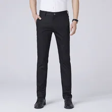 2019 Formal Men Pants Summer Big Size Straight Regular 95% Cotton Casual Trousers