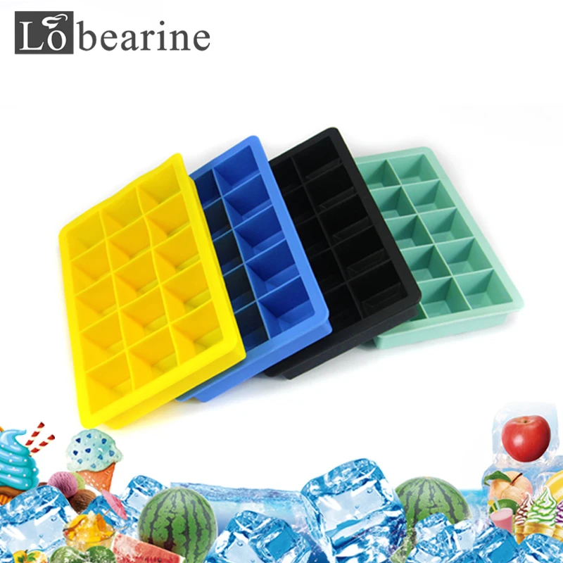 Lobearine Большой Ice Cube Плесень квадратный Форма силиконовые лоток фруктовые чайник 15