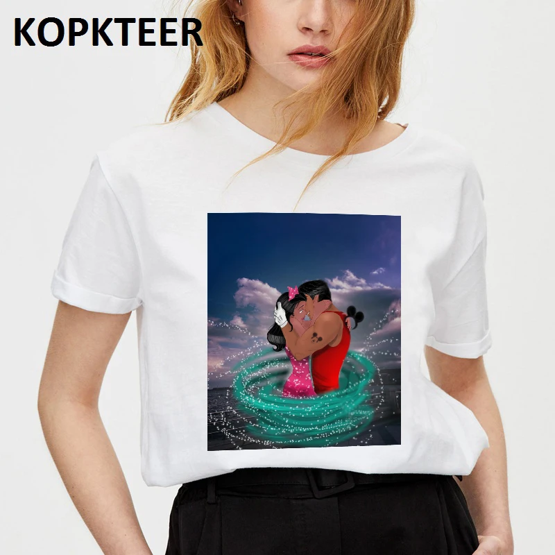 

Tee Shirt Femme Harajuku T Shirt Mickey Prince Princess Graphic Tees Streetwear Women Clothes 2019 Aesthetic Tops Camiseta Mujer