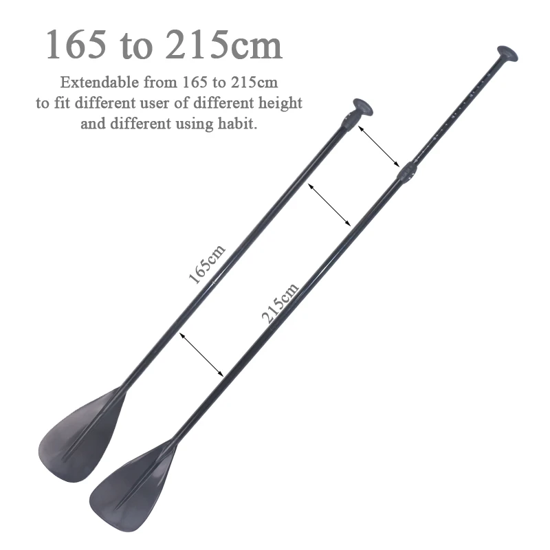 165-215 سنتيمتر سوب الأسود للتمديد مجداف مجذاف سوب الوقوف مجلس مجداف لتصفح مجلس الألومنيوم نفخ قارب قوارب الكاياك مجداف