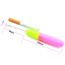 1 шт. парик крючок для заводки нитей с Крючковой иглой Вязание волос вязальные крючки пластиковый крючок косы игла для перьев, пучков нарощенных волос Инструменты