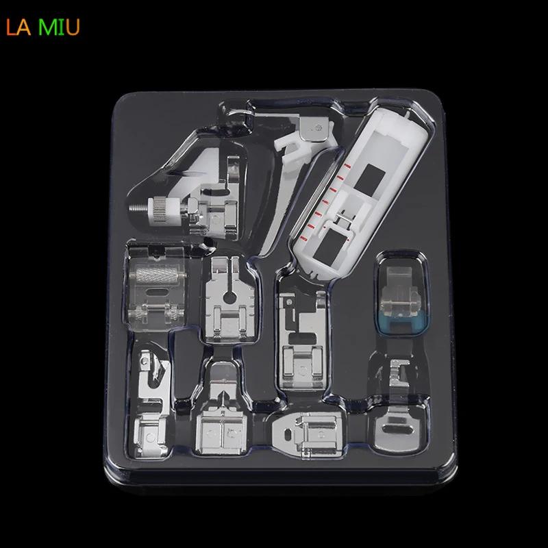 11pcs Mini Sewing Machine Presser Foot Feet for Brother Singer Janome Braiding Blind Stitch Darning Set Accessories | Дом и сад