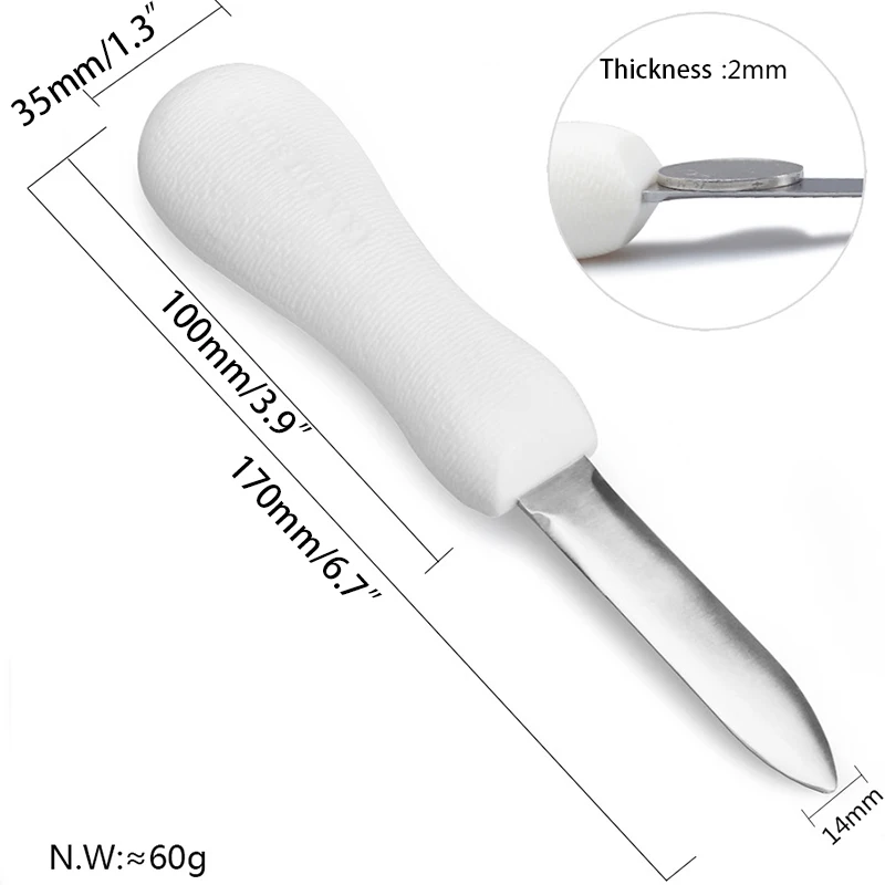 1 шт. острый Окантованный Shucker гуманный дизайн устричный нож гребешки морепродукты устрицы открывалка кухонные инструменты многофункциональный открытый инструмент - Цвет: 1PCS white