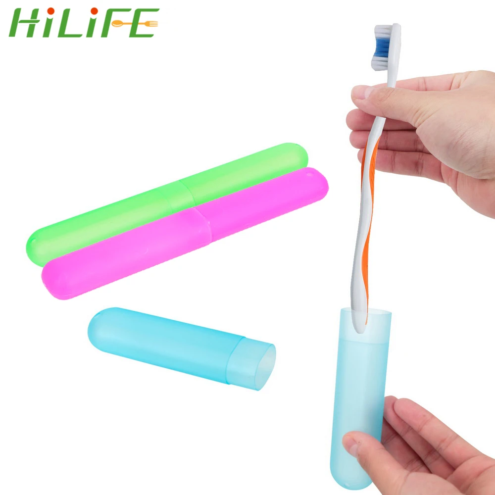 

HILIFE Health Tooth Brushes Protector Bathroom Products Portable Travel Toothbrush Box Toothbrush Tube Cover Case 1pc Plastic