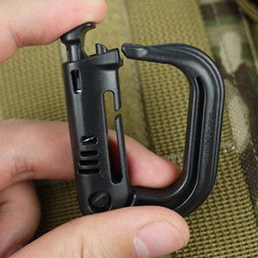 

EDC outdoor camping tool D type ITW GRIMLOC tactics safety hanging buckle molle webbing belt hook hiking backpack carabiner clip