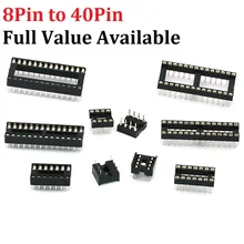 10 шт. ic гнездо 8-контактный dip ИС 8pin 14Pin 16pin 18pin 20pin 24pin 28pin 32pin 40pin адаптера переменного тока Тип припоя/круглый 8/14P 2,54 мм