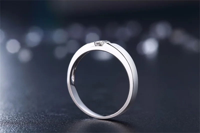 Have Silver Certificate YHAMNI Solid 925 Sterling Silver Rings for Man Original Jewelry SONA CZ Stone Engagement Wedding Rings