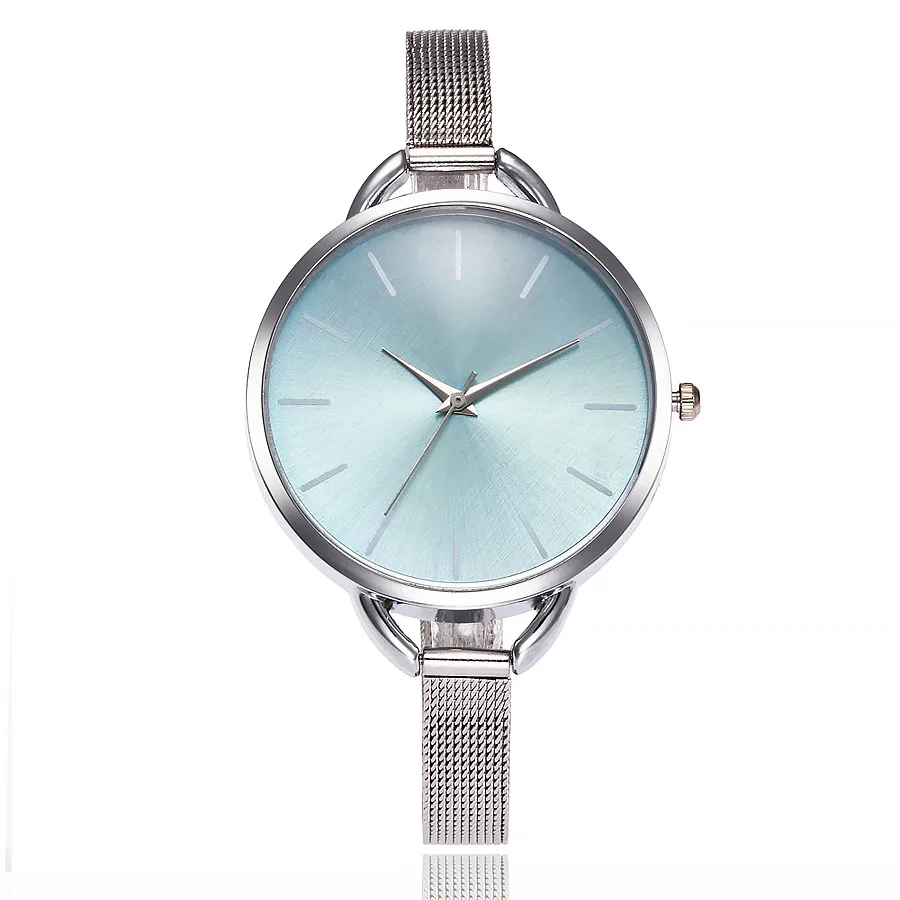 2018 простые часы для женщин Мода повседневное кварцевые часы Роскошные Нержавеющая сталь сетка группа для женщин часы Montre Femme Relojes Mujer
