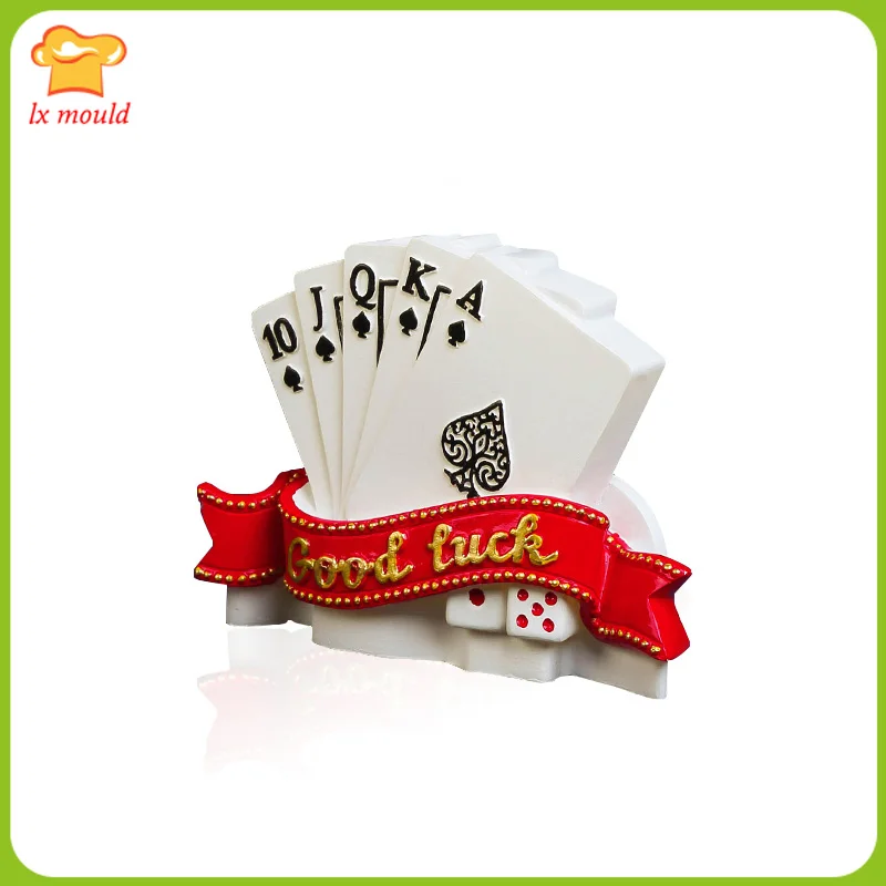 

Good Luck Poker mold Flush creative birthday cake candles mould sent her boyfriend husband Father's Day Gifts