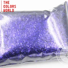 TCR403 переливающийся павлин фиолетовый с синим блеском Цвет полосы с коротким стержнем Форма Цвет 0,2*3 мм размер блеск для дизайна ногтей