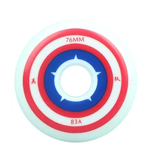 Колеса ролик, Капитан Америка quad коньки колеса, 83A 72/76/80 мм слалом катание колеса для роликовых коньков, I29