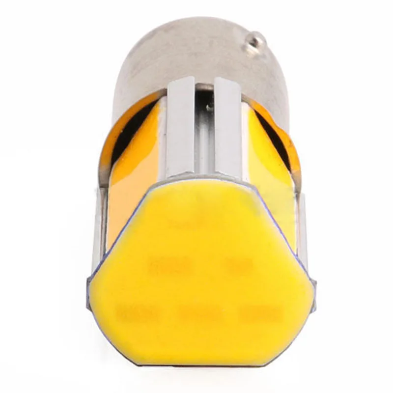 2pcs/set 12V 1156 4 COB LED Car Turn Signal Rear Light Lamp Bulb Amber Yellow