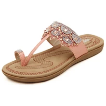 2016 New flip flops sapato feminino European American font b women b font sandals rhinestone flats