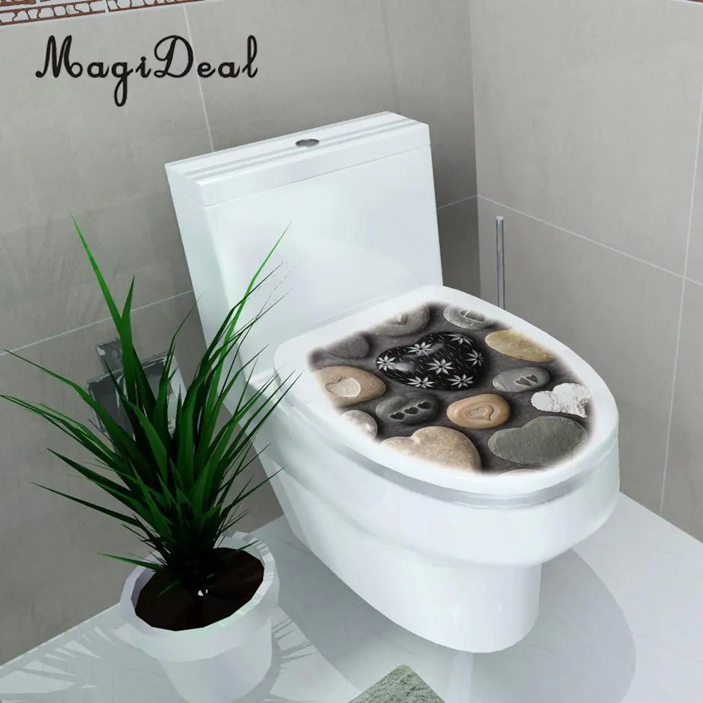 Self Adhesive Toilet Seat Cover Sticker Bathroom Closestool Lid Decal, Removable & Waterproof