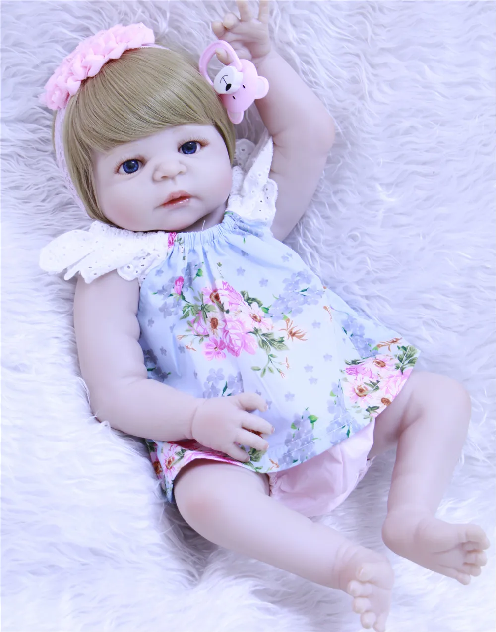 

NPK bebes reborn 55cm Full Silicone Reborn Girl Baby Doll Toys Lifelike Newborn Princess Babies Doll Birthday Gift Bathe Toy