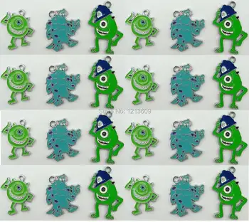 

2014 New 100pcs Monsters University pendants Mike Wazowski mobile phone charm pendants party favor Gift Wholesale& free shipping