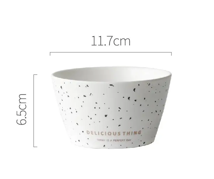 Бытовая Посуда терраццо шаблон тарелка керамическая чаша чашка набор салатник суп чаша - Цвет: B