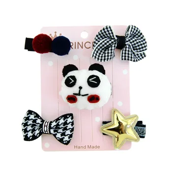 

5Pcs/set New Children Headwear Set Cartoon Princess Barrette Cotton Crown Flower Bowknot Hairpin Girls Accessories