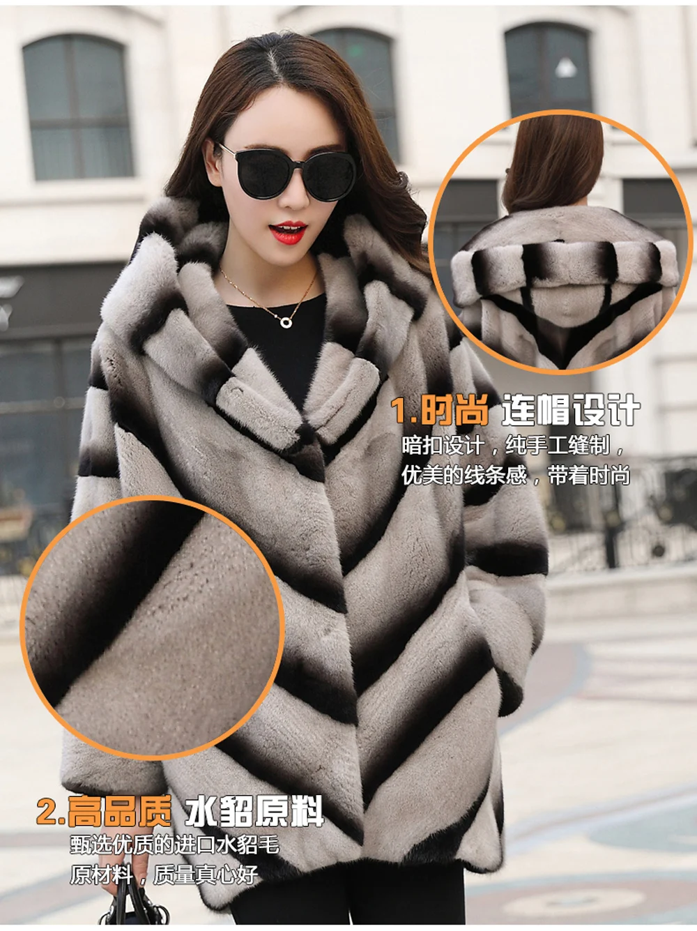 new mink fur coats. ladies' medium length full mink Cape shawl imported mink fur coat 100%natural mink fur coat