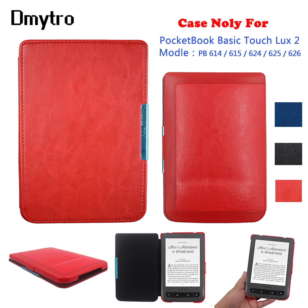 

Thin Slim PU leather case for PocketBook Basic Touch Lux 2 624 eReader ebook cover case for Model 614 615 625 626 pocketBook