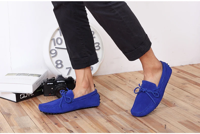 Mens Leather Casual Shoes Leather Shoes Men Loafers Suede Slip-On Boat Shoe Luxury Mens Loafers Leather Big Size 11 Driving Shoe (12)