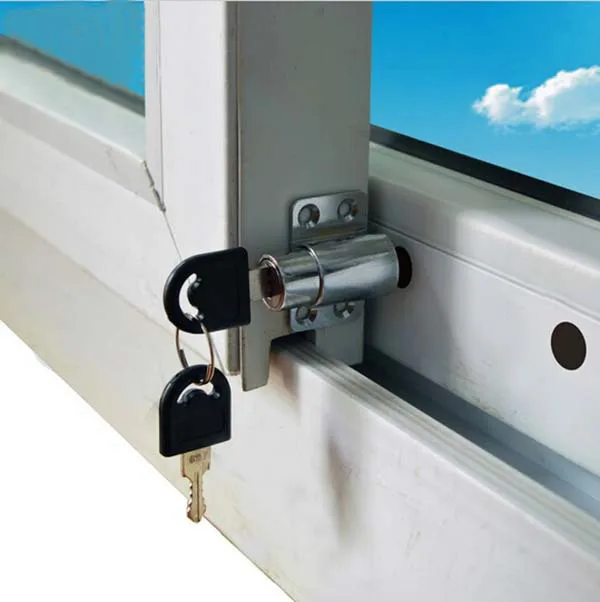 

Free shipping 10PCS sliding window lock with key child safety protection lock anti-theft door lock push window CP193