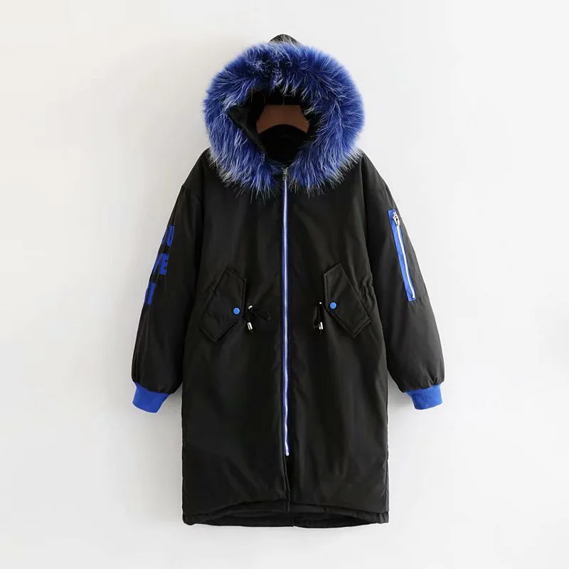 2018 New Winter Women Parka Big Fur Hooded Warm Thicken