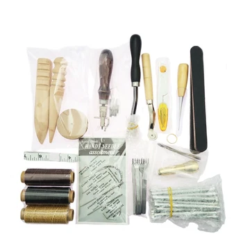 

59 Pcs/Set Leather Craft Hand Tools Kit for Hand Sewing Stitching Stamping Saddle Making JDH99 Leathercraft Tool Sets