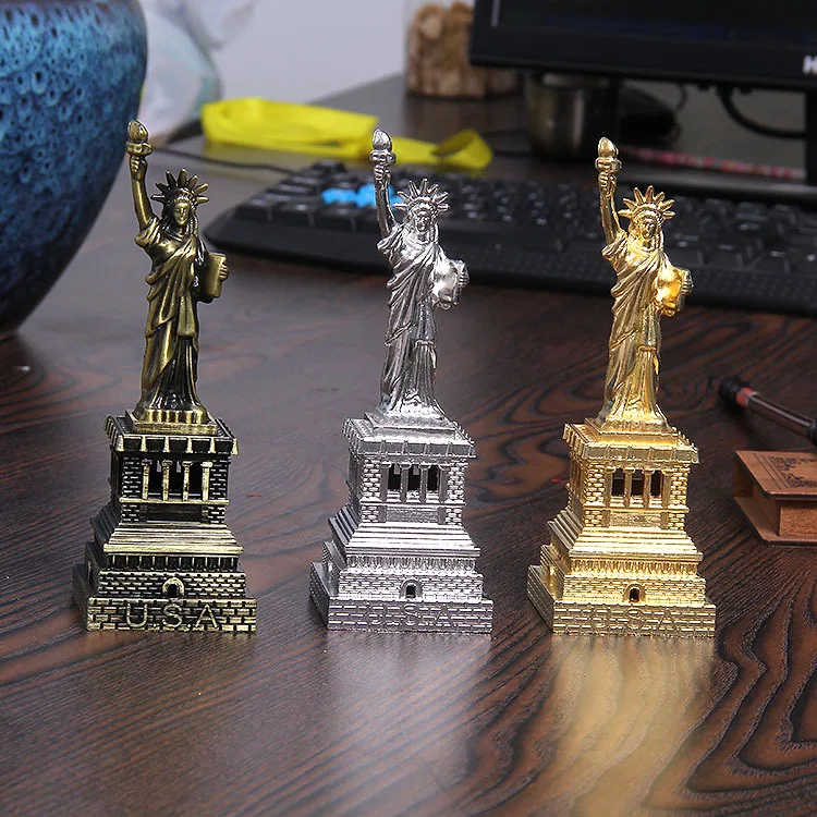 

Saideke Home Antique Bronze Statue of Liberty Model Crafts Home Desk Decor Accessories Famous Landmark Architecture
