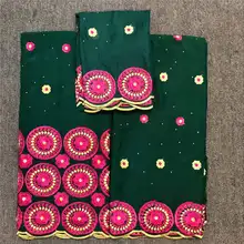 Роскошный швейцарский кружевной набор для свадебной вышивки африканский хлопок вуаль кружевная ткань с сеткой кружевной шарф для платья набор Многоцветный 30