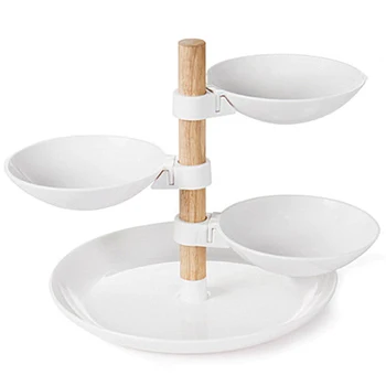 

4 Layers Dried Fruit Plates Rotary Cake Desserts Stand Pastry Candy Snack Tray Dishes Kitchen Storage Tray Home Party Decorati