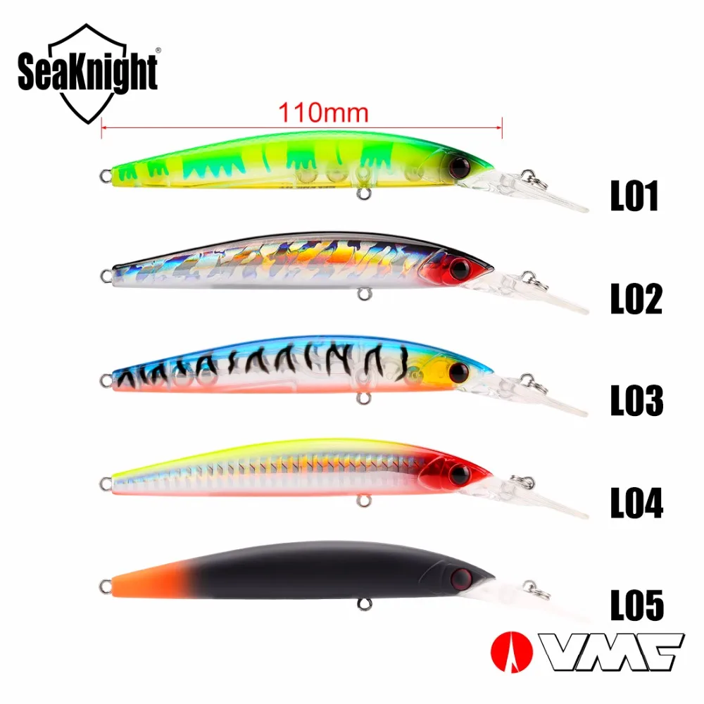 SeaKnight бренд SK045 серия Minnow 5 шт./лот рыболовная приманка 110 мм/4.33in 16 3 г VMC Крючки 3D
