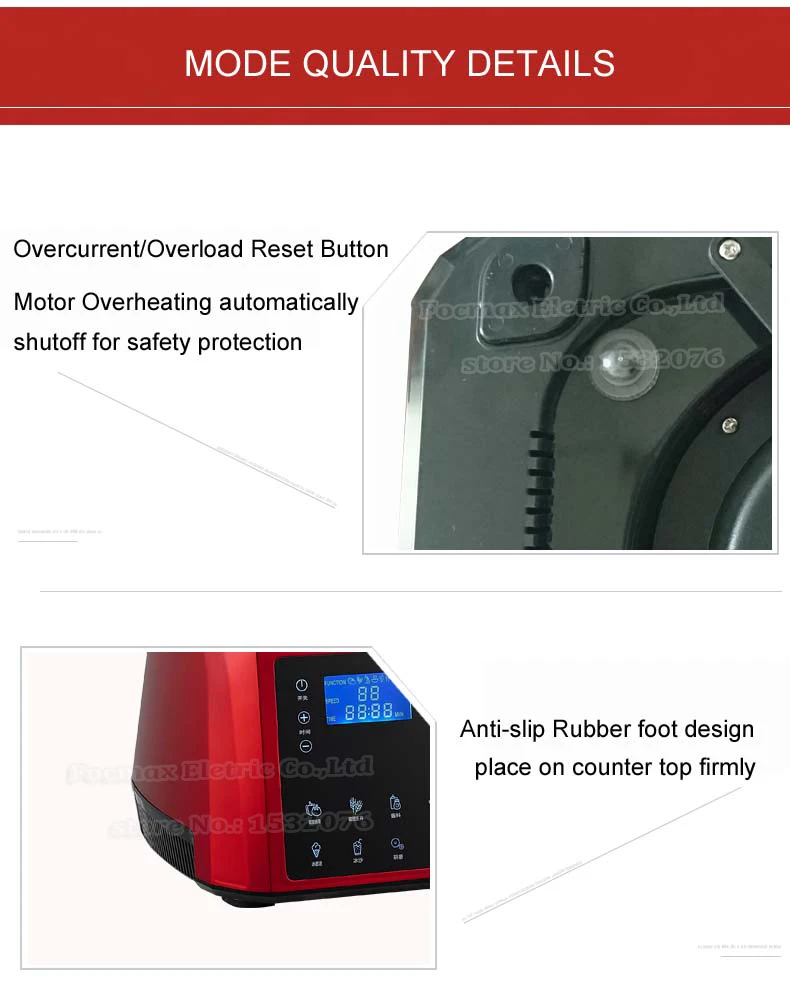 Цифровой тачпад таймер 3HP BPA бесплатно автоматический Профессиональный смузи мощность блендер еда сверхмощный умная программа миксер соковыжималка