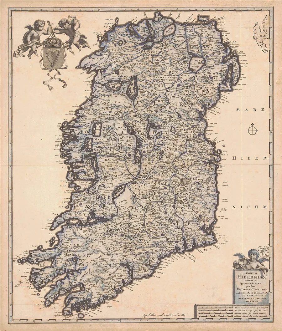 Классический карта Ирландии холст печати винтажный настенный плакат Стикеры Гостиная бар для кафе для дома Декор Ретро Национальный географические живопись