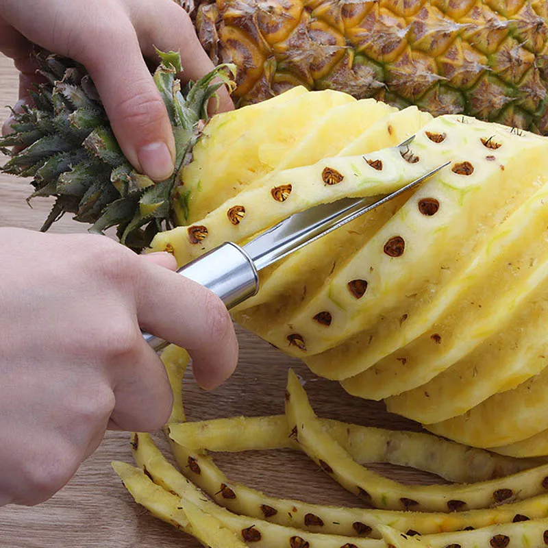 1 шт сделанных из нержавеющей стали Фруктовый нож для чистки ананаса легкая чистка ножа для резки ломтиками резак нож для ананаса фрукты приспособления для приготовления салата Кухня аксессуары