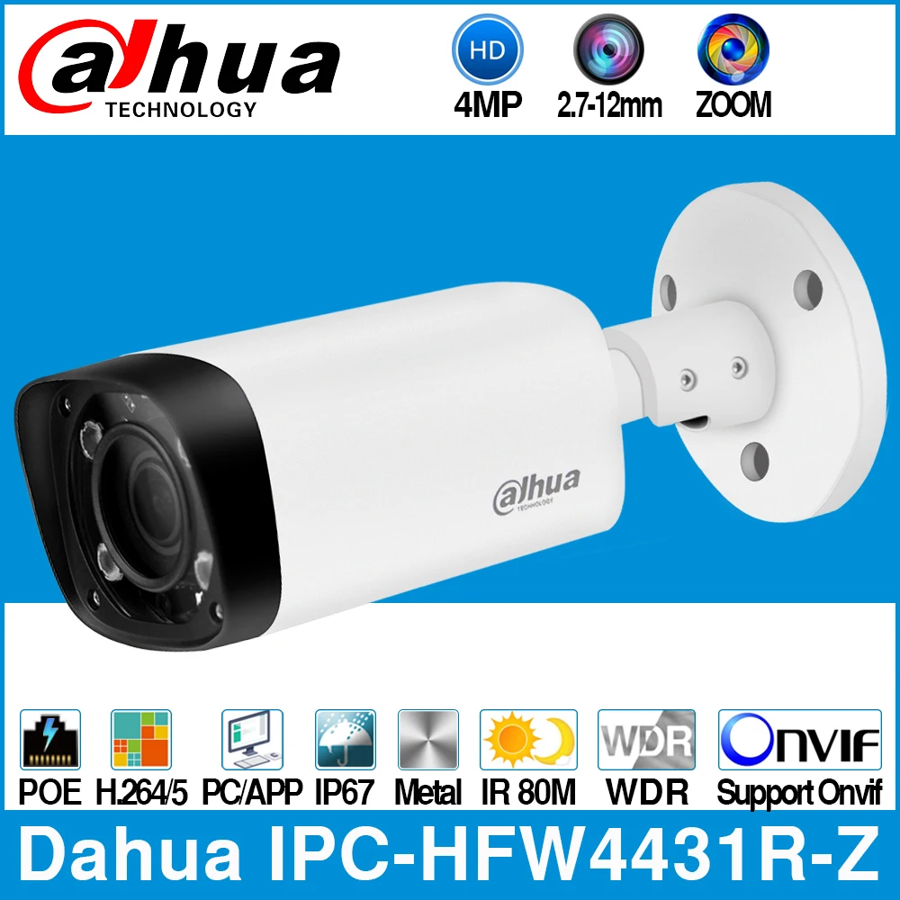 4MP IP Camera Dome POE Onvif 2.8mm-12mm Motorized Lens Built-in Mic and SD Slot