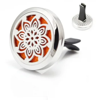 

Diffuser 30mm Stainless Steel 2017 New Fashion Flower Design Car Aroma Locket Essential Oil Car Diffuser Diffuser