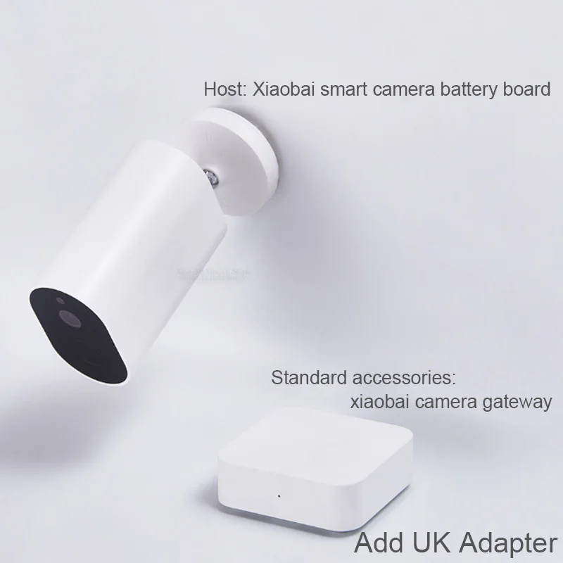 add UK adapter Xiaomi Mijia Smart 360 камера батарея шлюз CMSXJ11A 1080P 120 градусов AI Humanoid обнаружения IP Беспроводная камера s Cam - Цвет: add UK adapter
