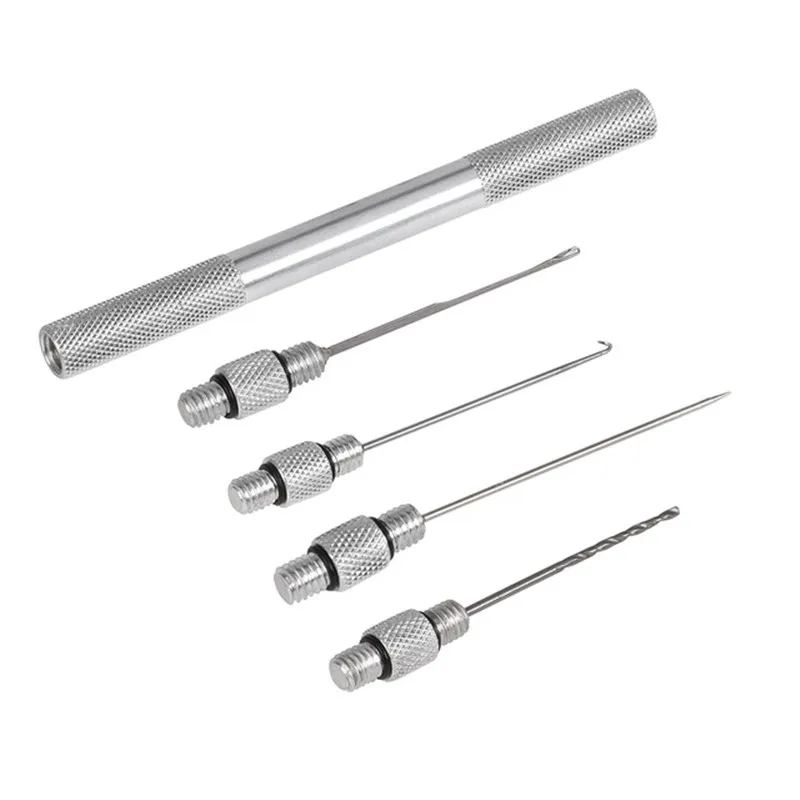 

5-in-1 Carp Rigging Fishing Bait Needle Strong Kit Tool Drill Stringer Needle with Nonslip Aluminum Alloy Handle Fish Tackle