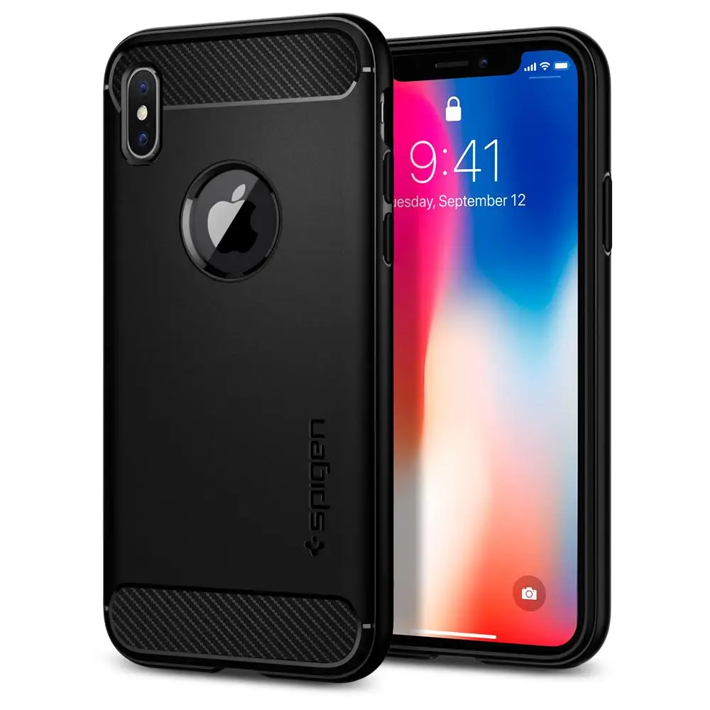100 Original SPIGEN Rugged Armor Cases for iPhone XS / Xin Fitted