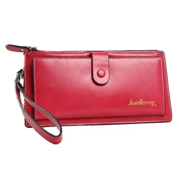 

Baellerry Female Leather Hand Bag Fashion Wallets Women Coin Purses Wristlet Bags With Strap, Watermelon red