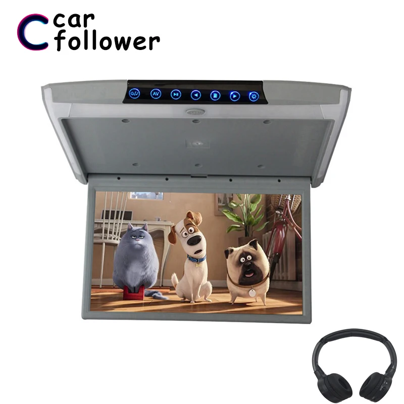 

17.3 Inch Car Roof 1080P HD IPS Screen Monitor Flip Down Touch Button MP5 Player Support USB SD HDMI Sperker IR FM TV In Car