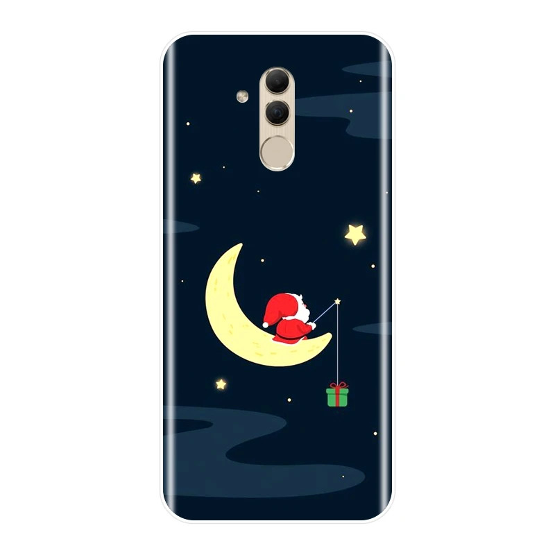 Задняя крышка для Huawei Mate 9 10 20 Lite Рождество олень Санта Снег силиконовый мягкий