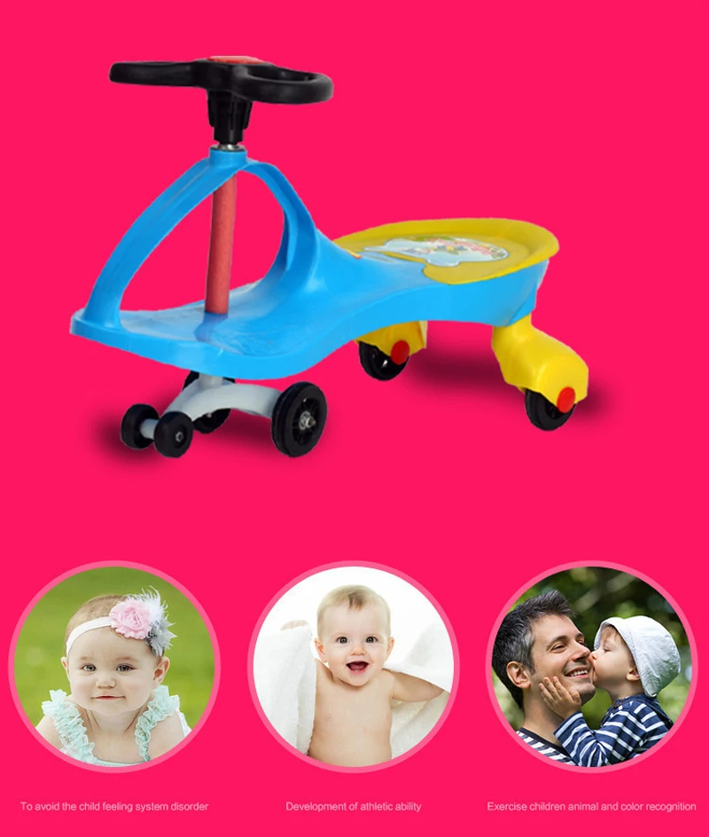 Детская Поворотная машина, детские ходунки, трехколесный велосипед, игрушки для верховой езды, портативные, без педалей, детский трехколесный балансировочный автомобиль, скутер
