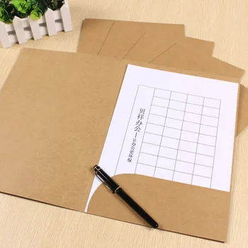 

22*31cm A4 paper file folder with pocket white kraft and black colors to chose Size 100 pcs