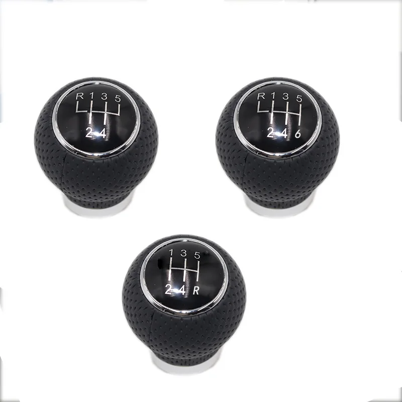 

Black Leather 5 Speed Gear Shift Knob for Peugeot VW Toyota Citroen Nissan Shifter Lever Knob MT Round Ball Gear Knob