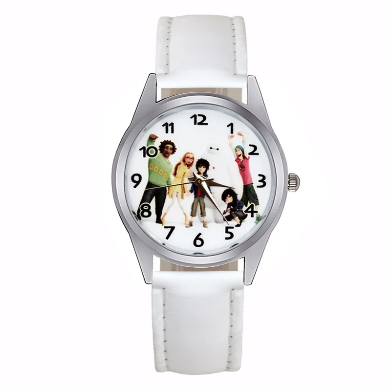 Милые стильные детские часы с героями мультфильмов; кварцевые наручные часы с кожаным ремешком для мальчиков и девочек; Jc30 - Цвет: White